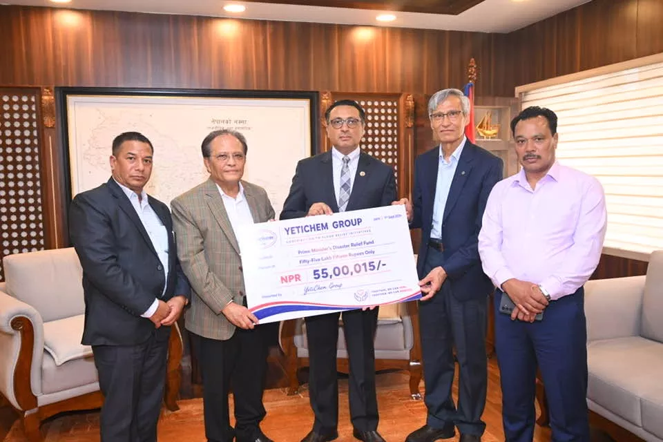 रसुवा–भोटेकोशी बाढीपीडितका लागि यतिकेम ग्रुपले दियो ५५ लाख १५ रुपैयाँ